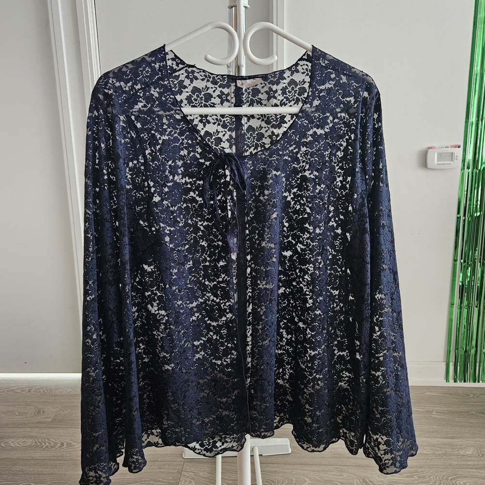 Elegant Navy Lace Women Top